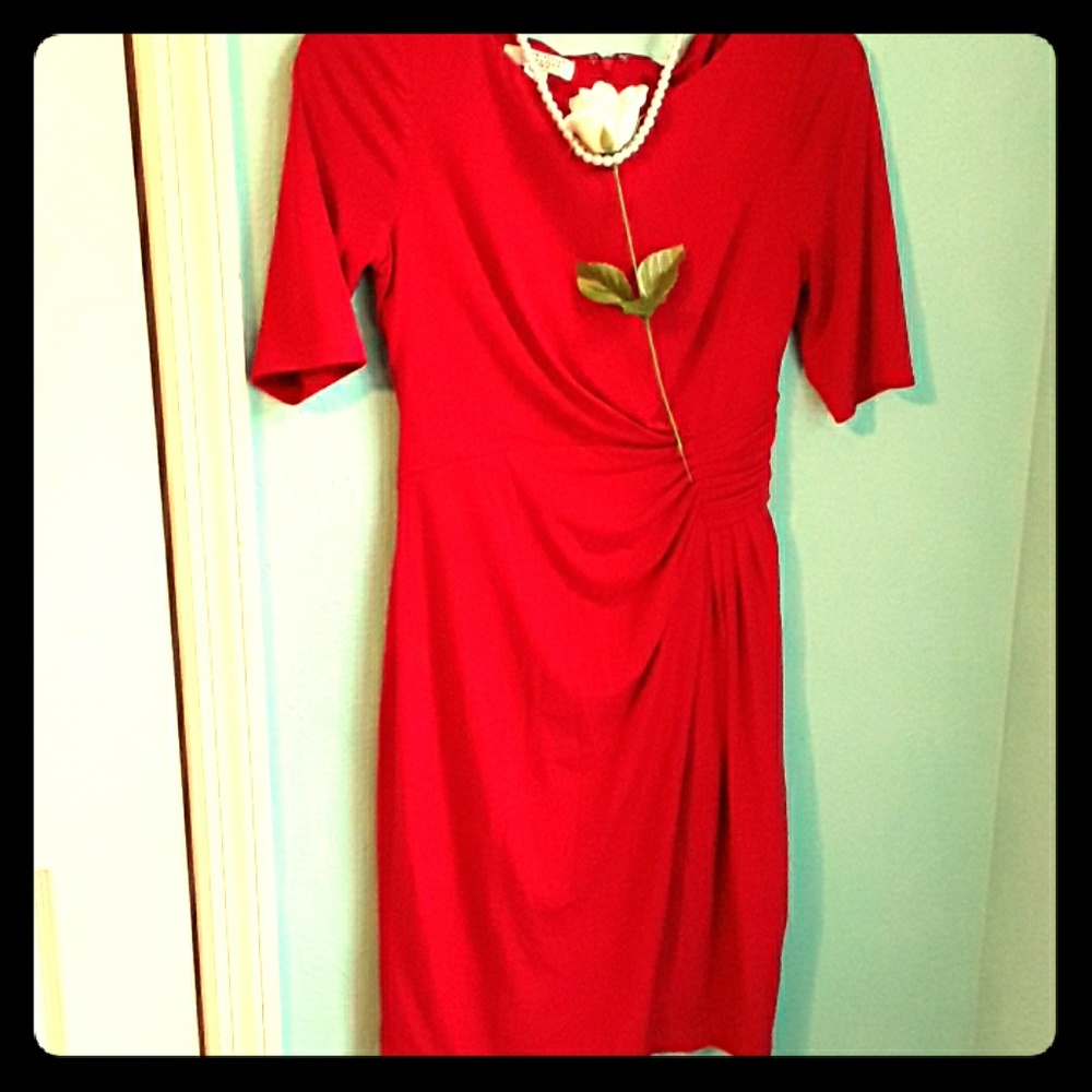 A red formal dress